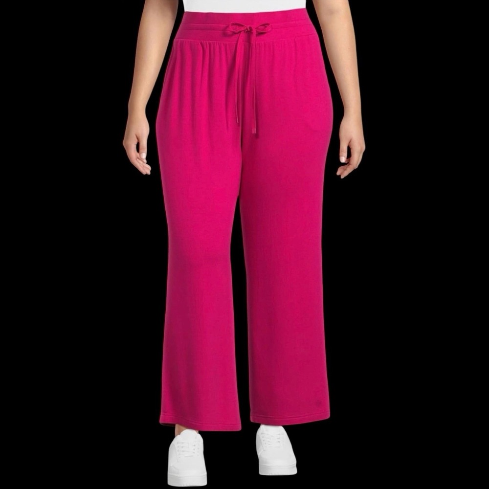 Terra & Sky Pink Wide Leg Pants w/ Elastic Waistband & Drawstring Sz 14W‎ #328